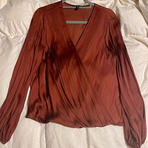 Banana Republic Soft Satin Wrap Effect Blouse
